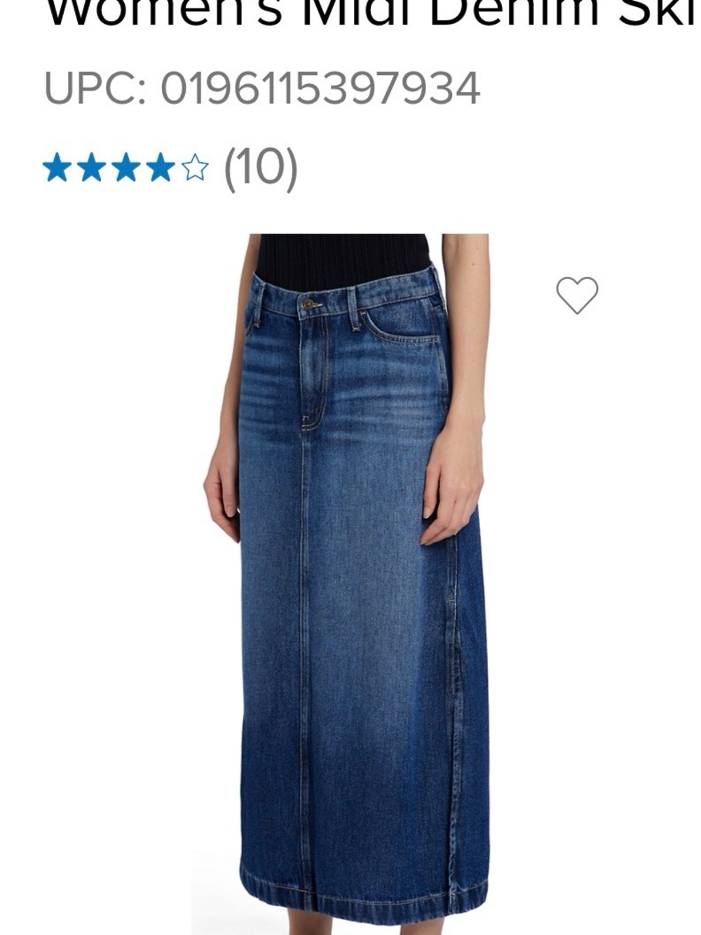 7 For All Mankind Denim Midi Skirt - Blue